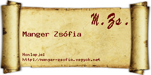 Manger Zsófia névjegykártya