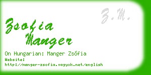 zsofia manger business card